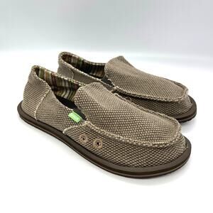 Sanuk Men's / Boys Vagabond Slip-on Canvas Loafers Size 6